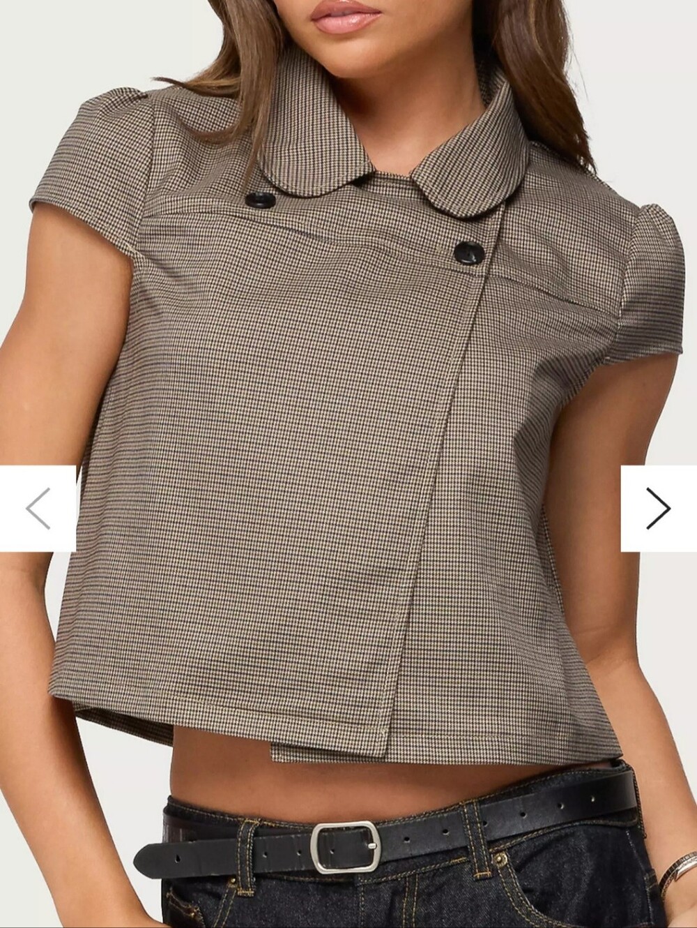 Edikted Haislee Plaid Tailored Shirt